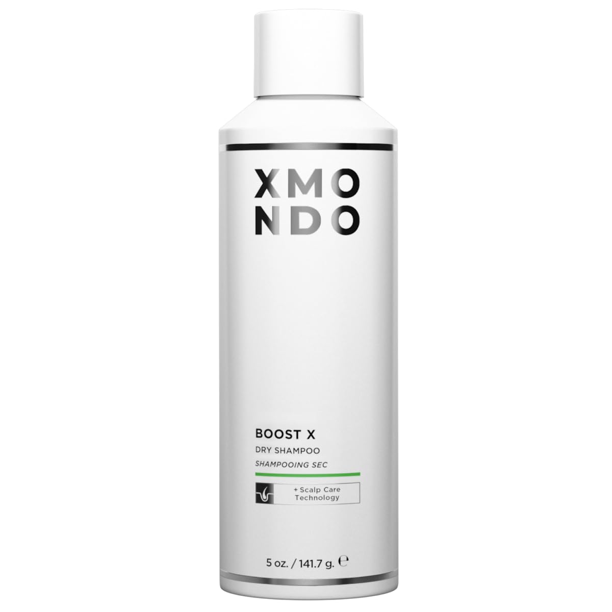 XMONDO Hair Boost X Dry Shampoo bottle pour for quick refresh and oil control.