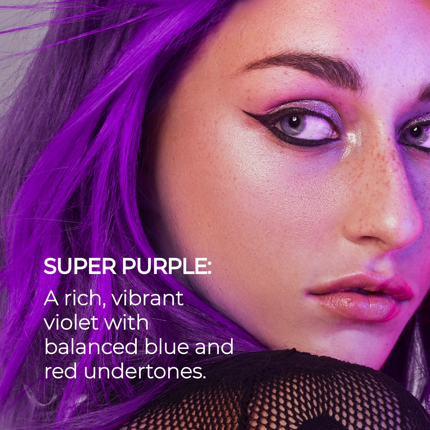 XMONDO Super Purple creamy mask texture shown on hair strands.