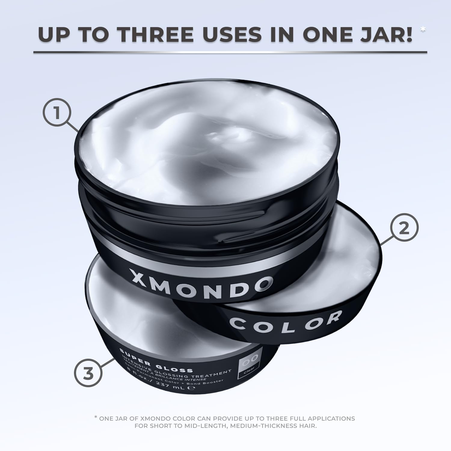 XMONDO Hair Super Gloss 8 oz label indicates size