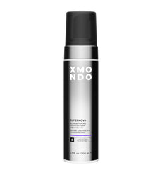XMONDO Hair Supernova bottle close-up showing brassy-neutralizing formula for blondes