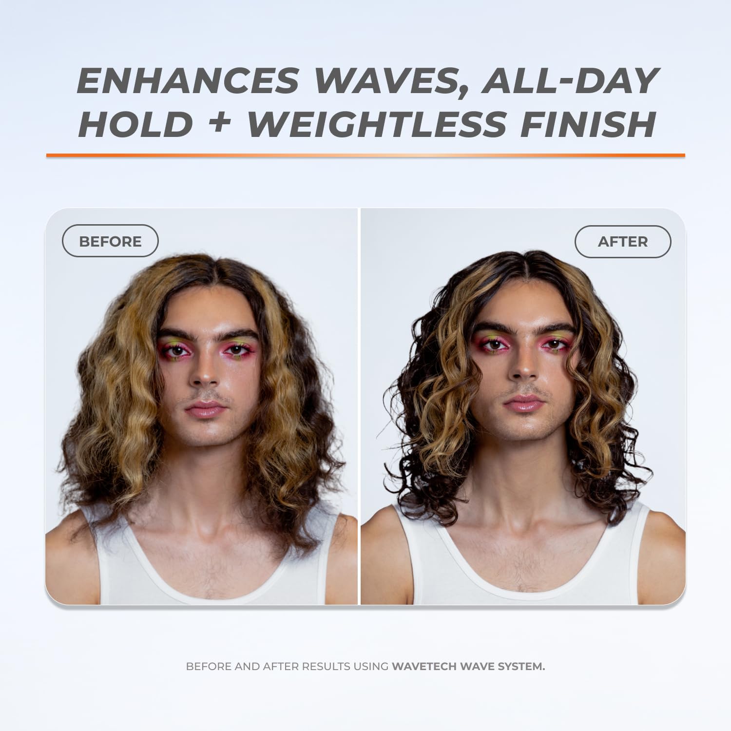 Soft, bouncy waves after applying XMONDO Wave Foam