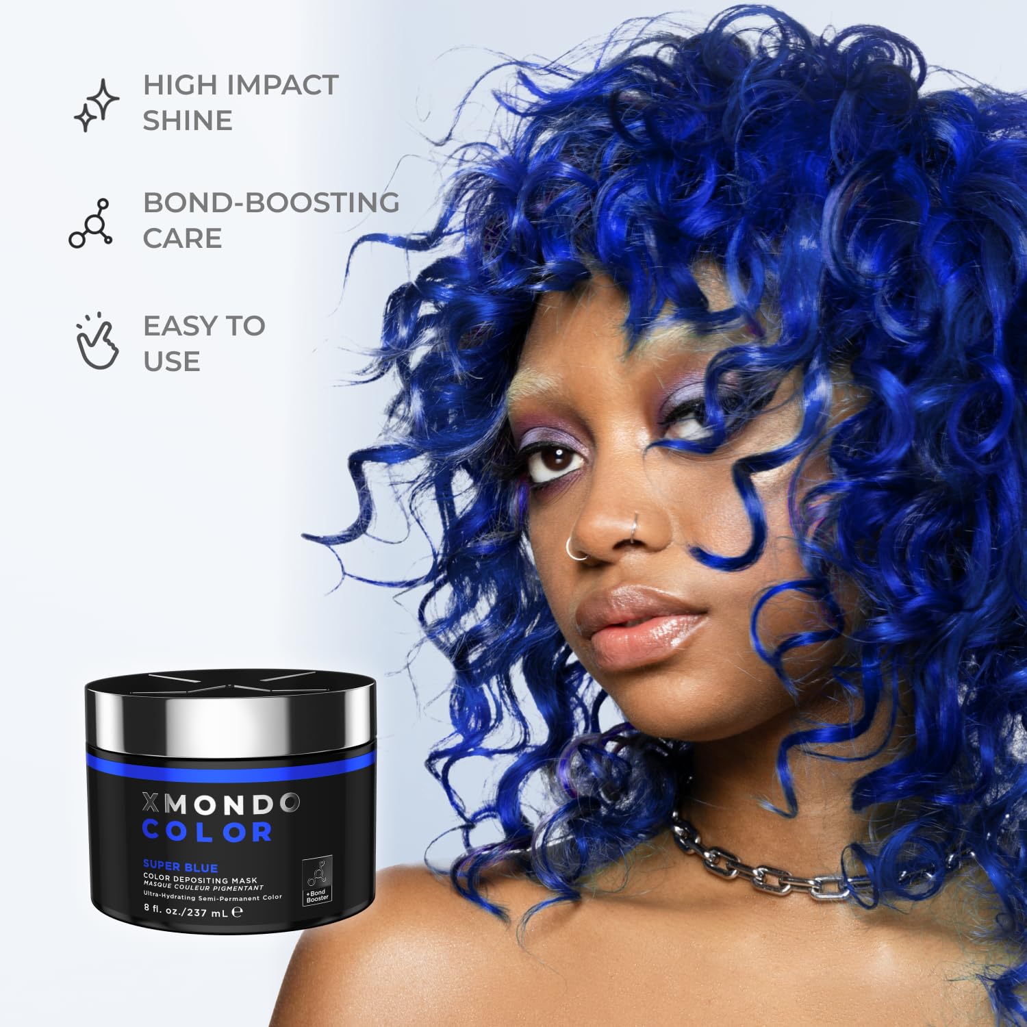 XMONDO Super Blue finished look features glossy, vibrant blue tones.