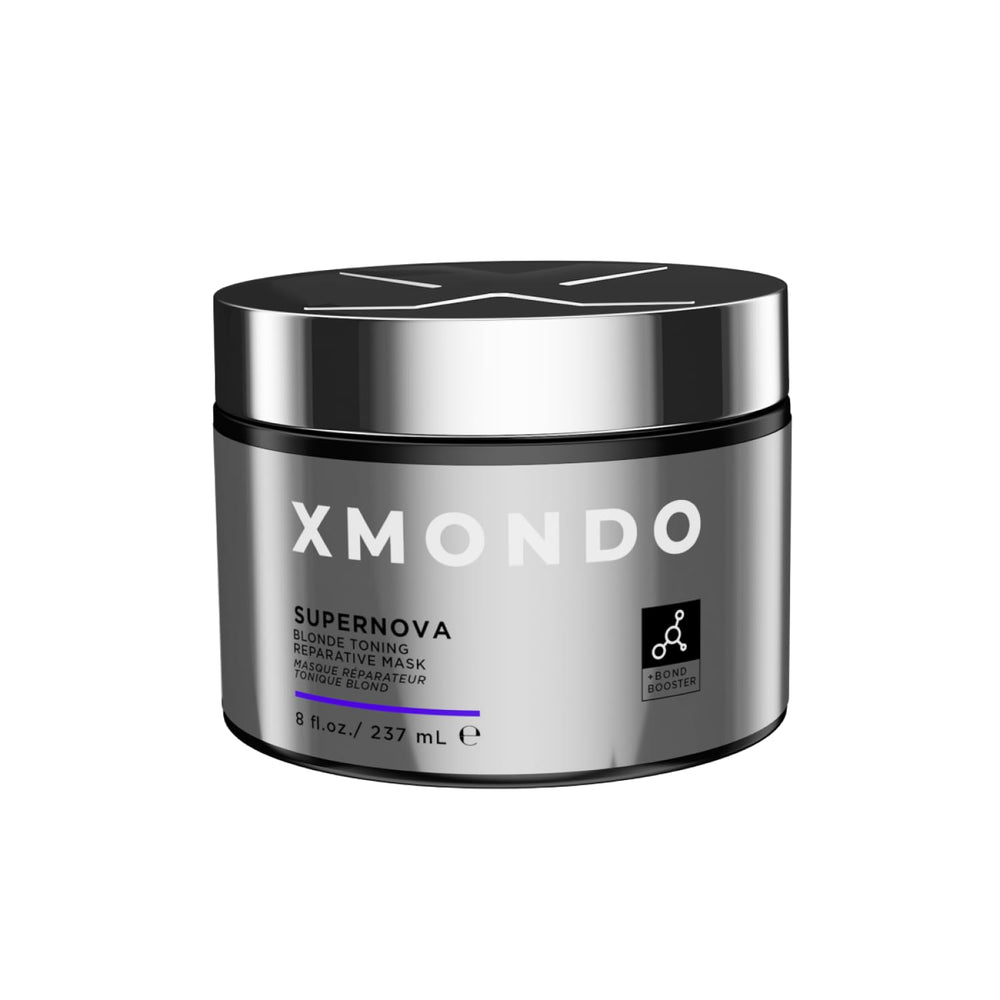 XMONDO Supernova Blonde Toning Mask bottle front shows color-correcting formula for brass control