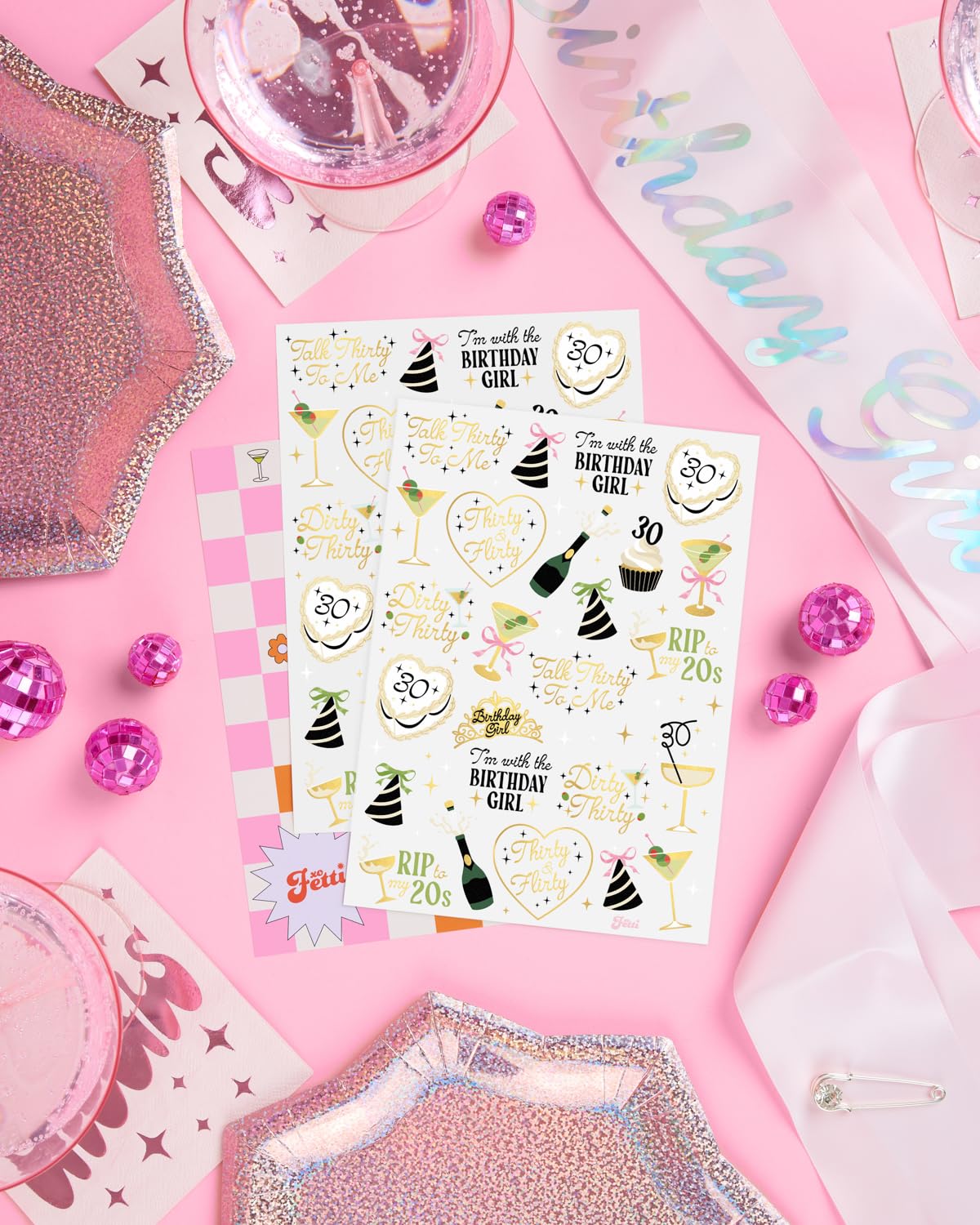 xo Fetti assorted tattoo designs for a customized, wearable party vibe.
