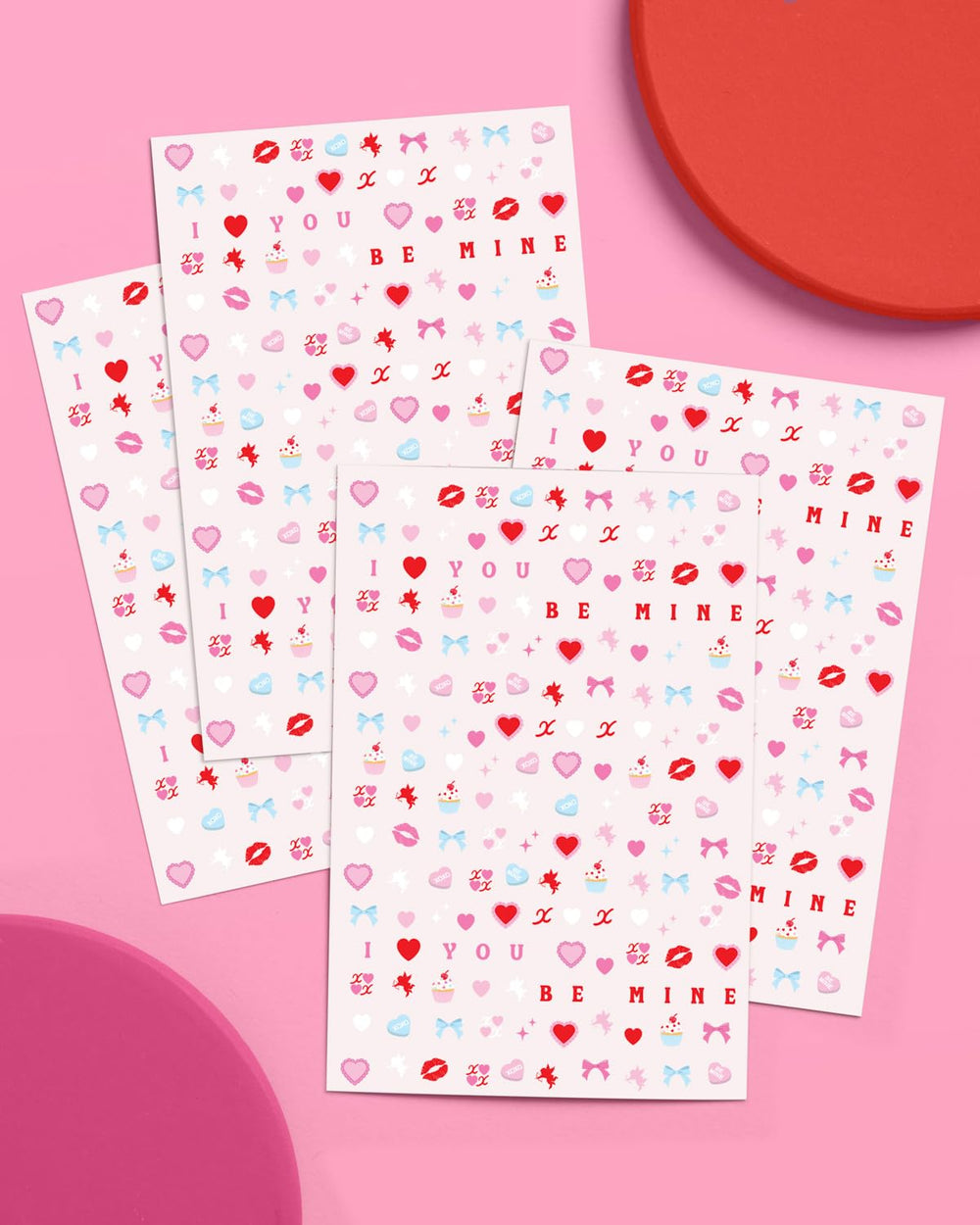 xo Fetti Be Mine pegatinas de uñas con 164 diseños para mezclar.