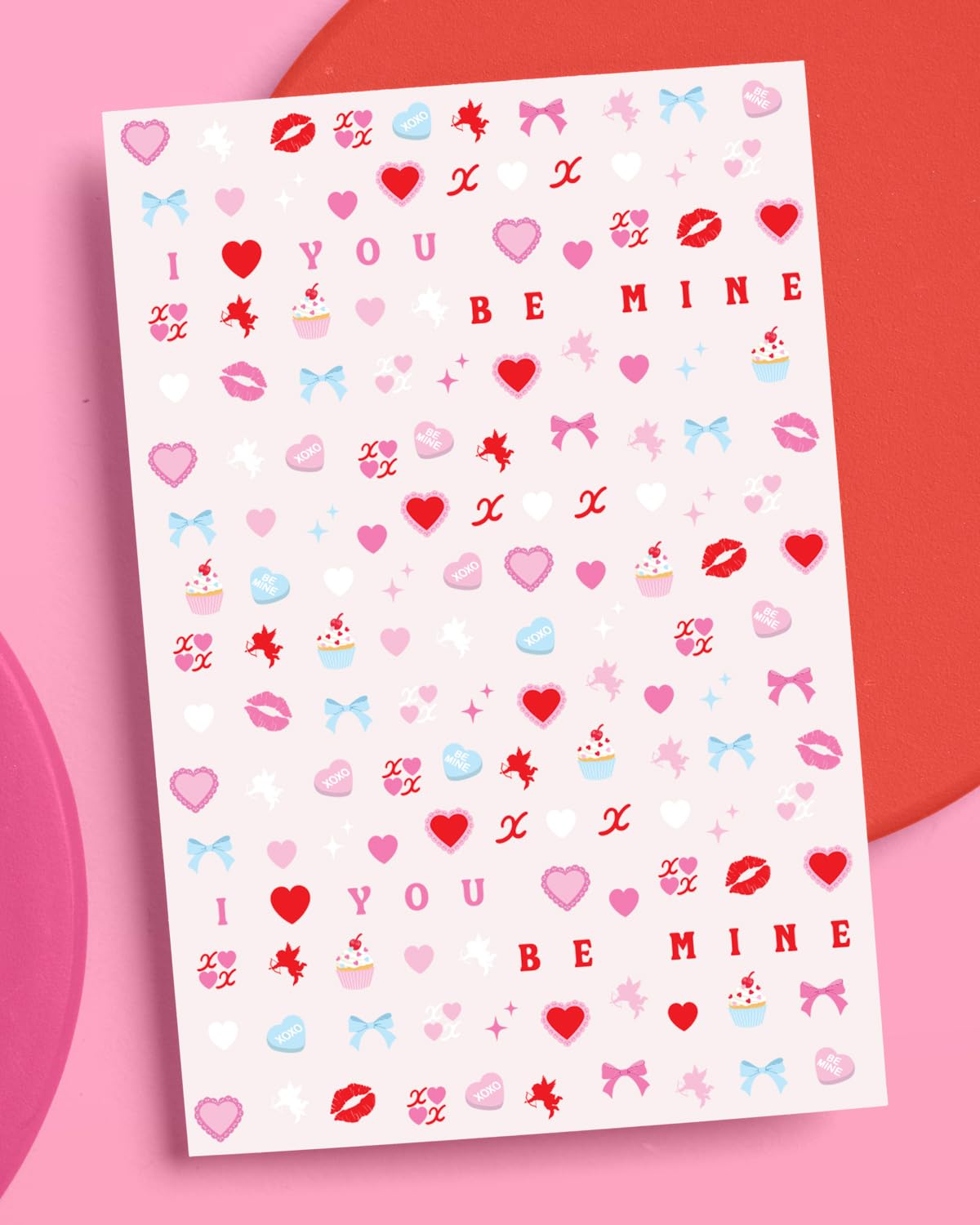 xo Fetti Be Mine pegatinas de uñas con Cupido para un estilo romántico.