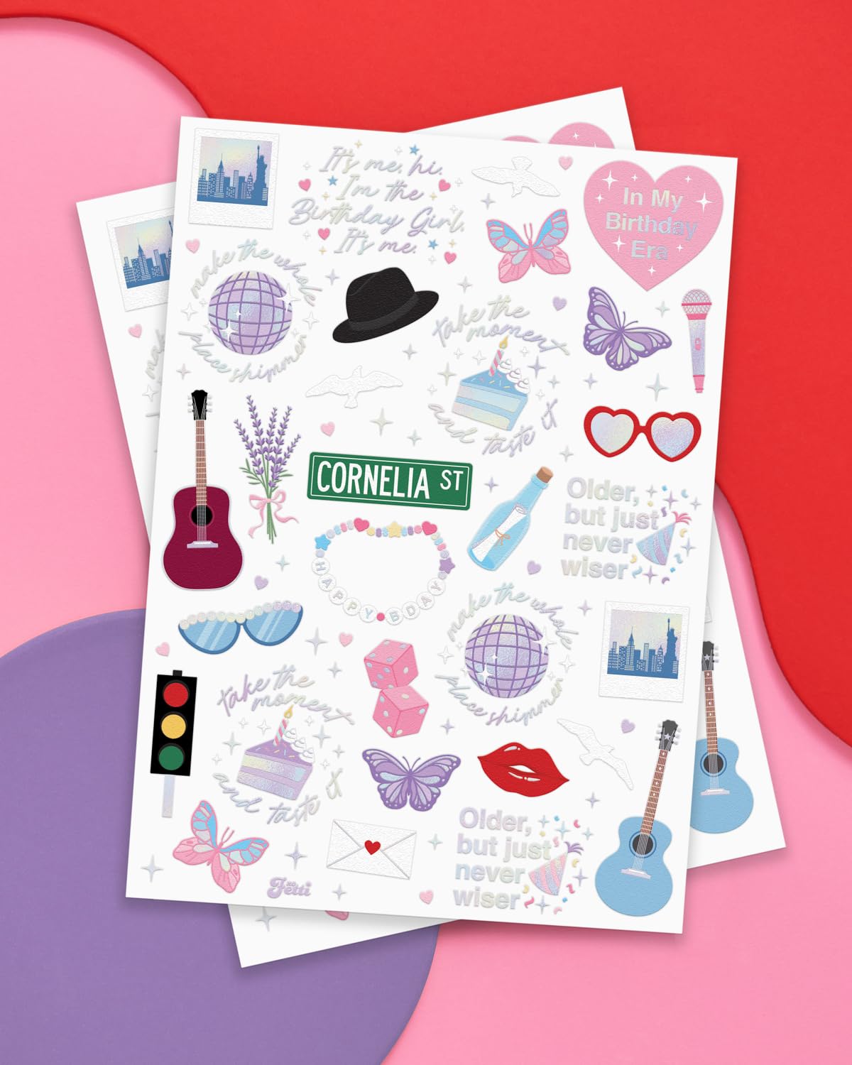 xo Fetti birthday tattoos iridescent foil designs sparkly skin for photo moments