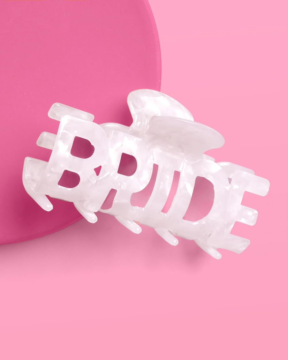 Letras BRIDE en ambas caras del xo, Fetti, para cualquier ángulo.
