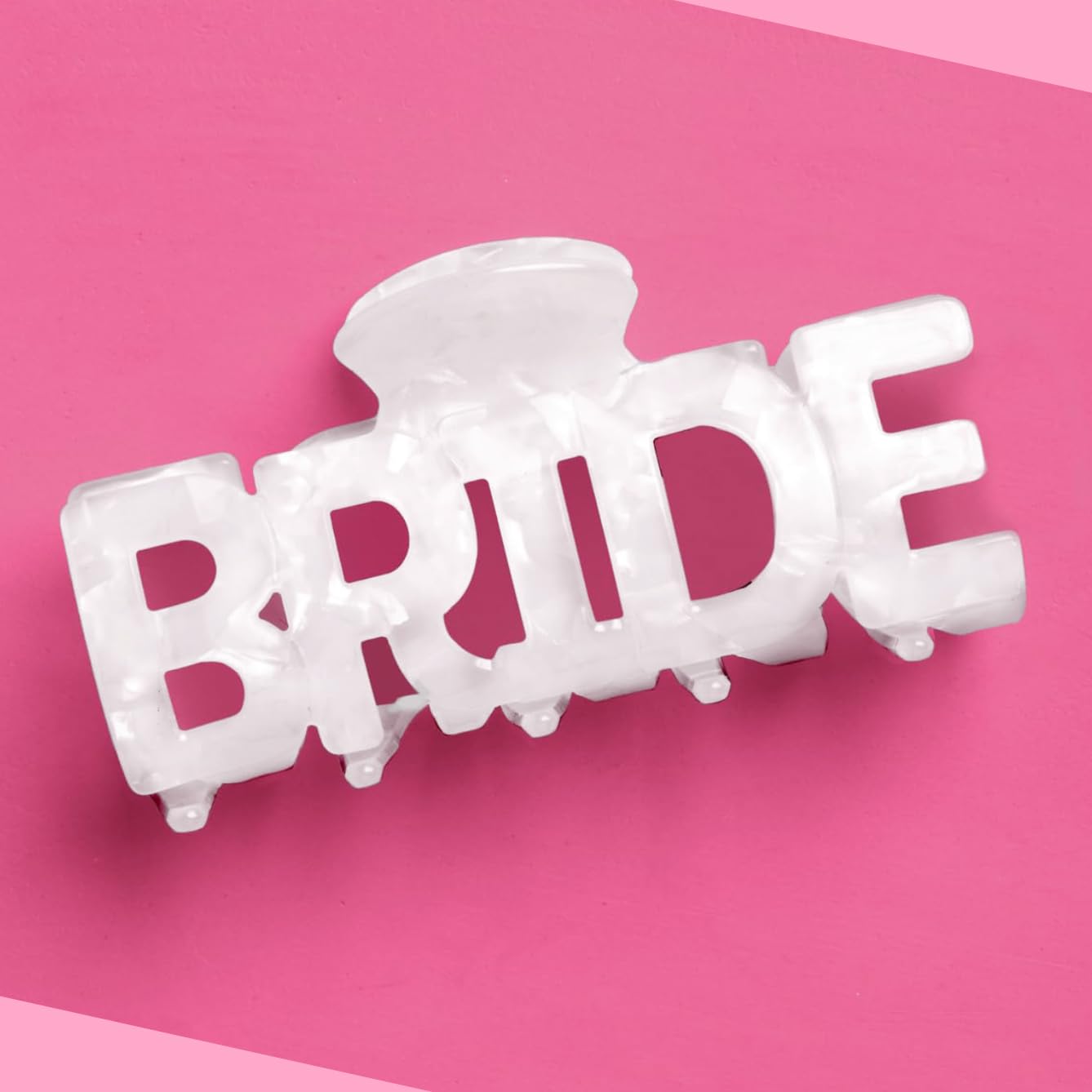 Clip xo, Fetti Bride Clip en marfil marmolado, elegante para peinado.