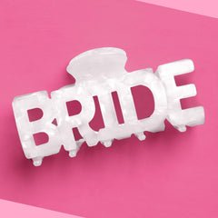 Clip xo, Fetti Bride Clip en marfil marmolado, elegante para peinado.