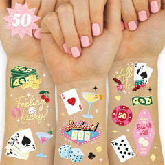 xo, Fetti casino tattoos gold foil designs for stylish party favors