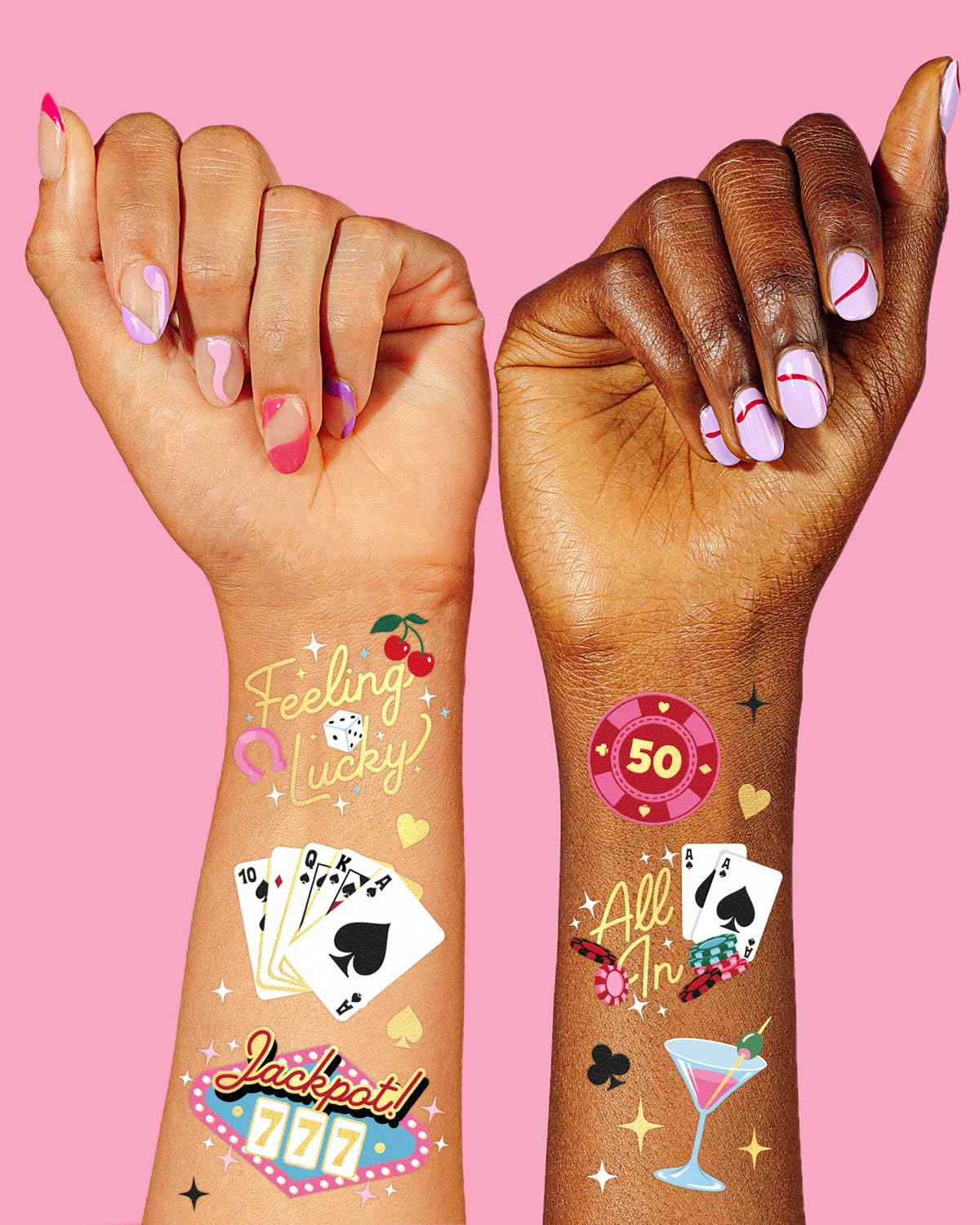 xo, Fetti casino tattoos playing cards design for game night flair