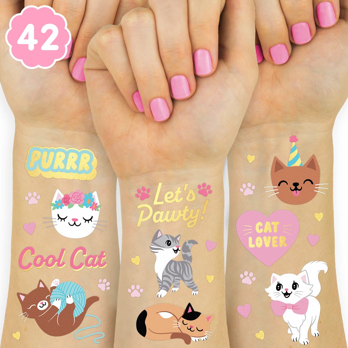 xo, fetti cat tattoos glitter sheets for kids party favors and crafts