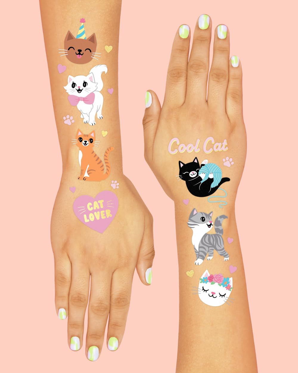 xo, fetti cat tattoos detailed cat art ideal for party decorations