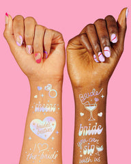 xo Fetti Cheers tattoos with the word Cheers for playful celebration moments