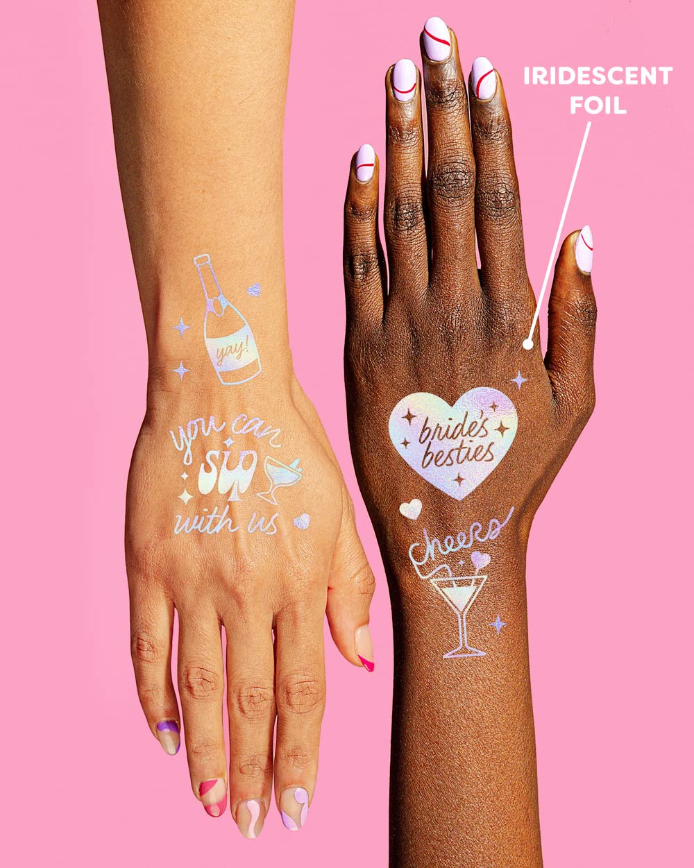 xo Fetti Cheers you can sip with us tattoo for fun guest interactions