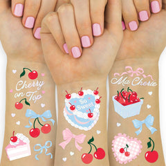 xo Fetti cherry tattoos – 50 colorful designs for sparkly party fun.