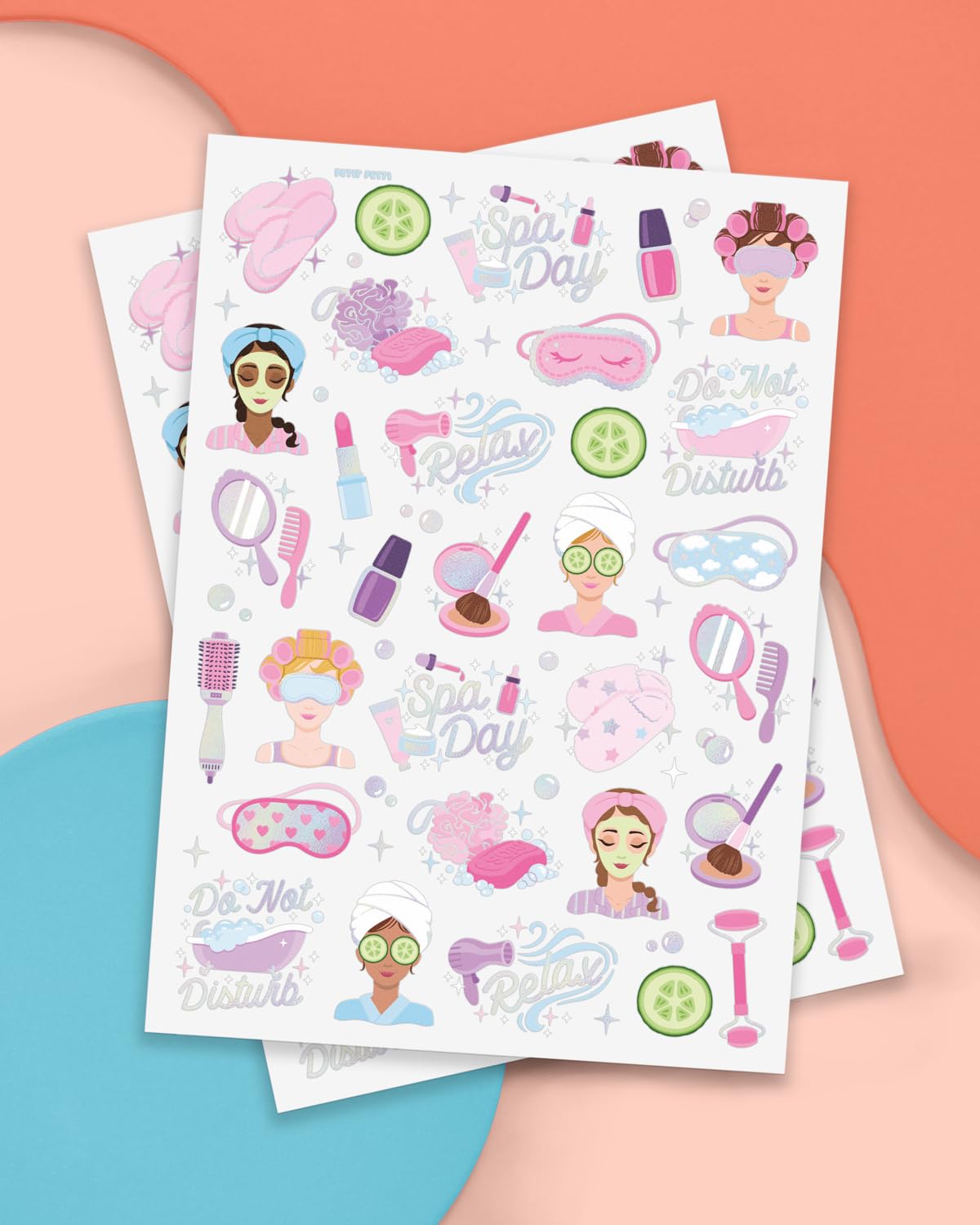 xo Fetti exclusive foil designs eye masks illustration for spa party flair