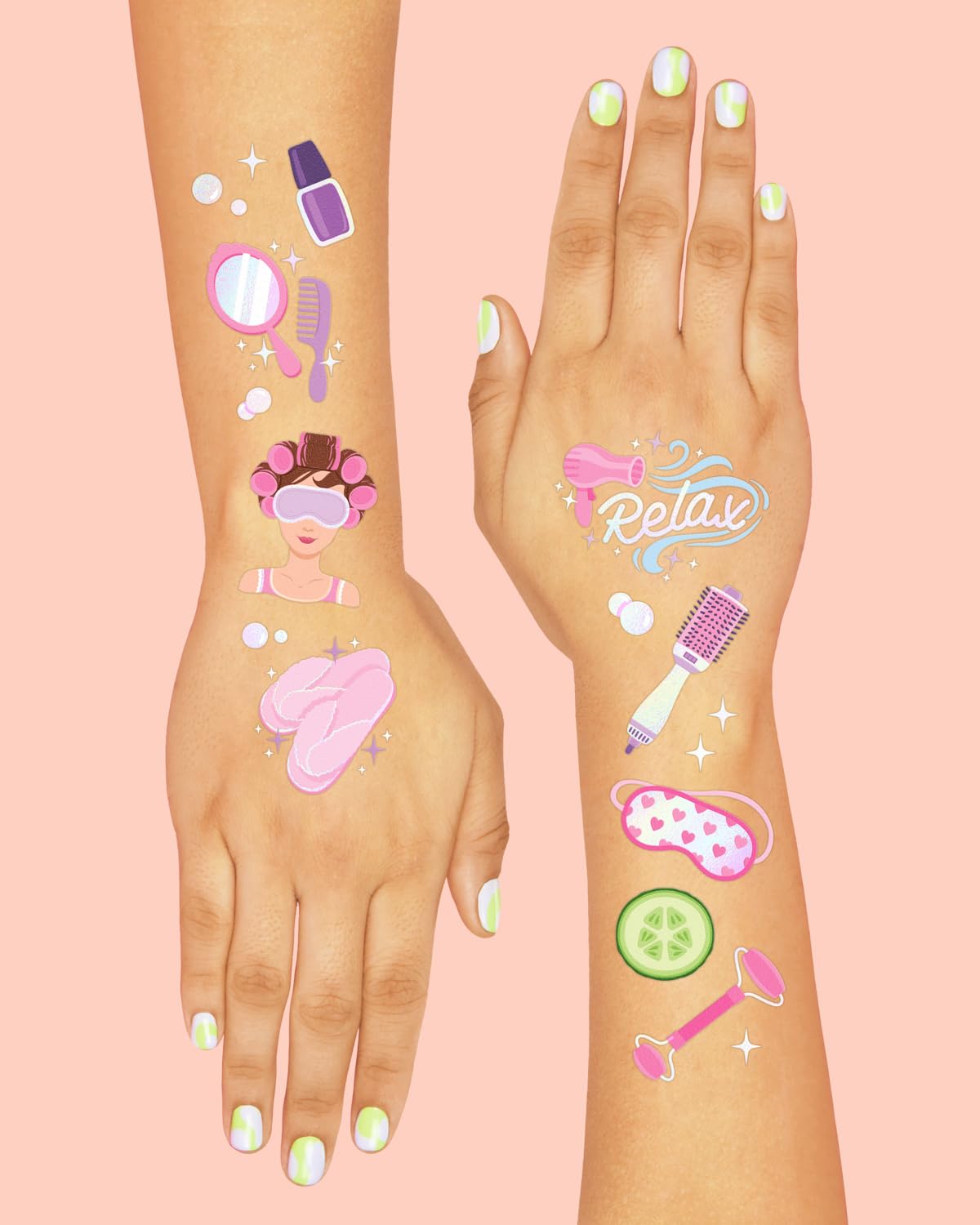 xo Fetti lipstick design foil tattoo detail for glam party