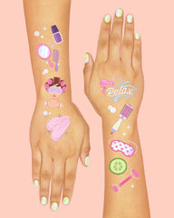 xo Fetti lipstick design foil tattoo detail for glam party