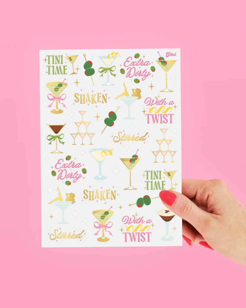 xo Fetti Extra Dirty Martini color sheets make party decor pop