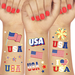 xo, Fetti Fourth of July tattoo with fireworks for festive skin decoration