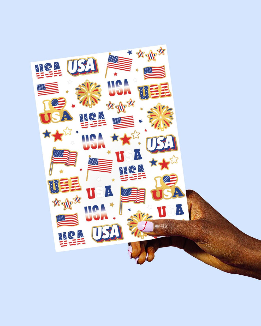 xo, Fetti Fourth of July tattoo with flag detail for simple wearable decor