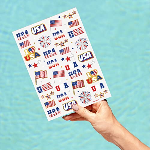 xo, Fetti Fourth of July tattoo with patriotic banners for event flair