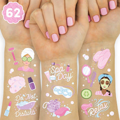 xo Fetti girls spa tattoos two sheets 8.25x6 inches for party-ready designs