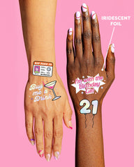xo Fetti glitter tattoos on skin for a bold look