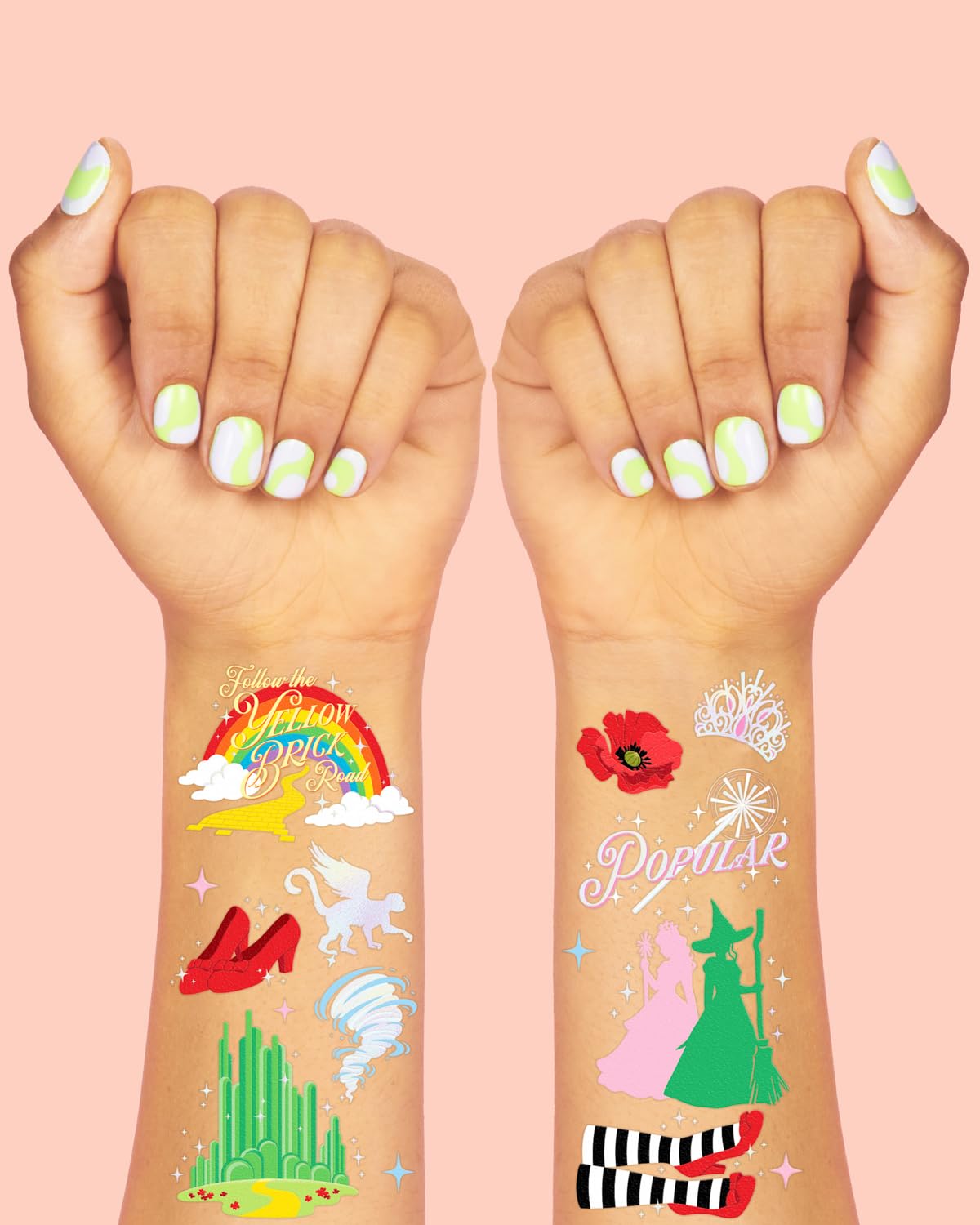 XO Fetti tatuajes con iconos populares para variedad de temáticas.
