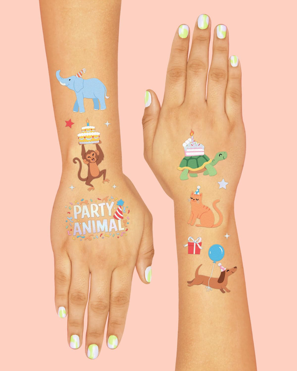 xo, Fetti kids applying tattoos at a party for instant fun