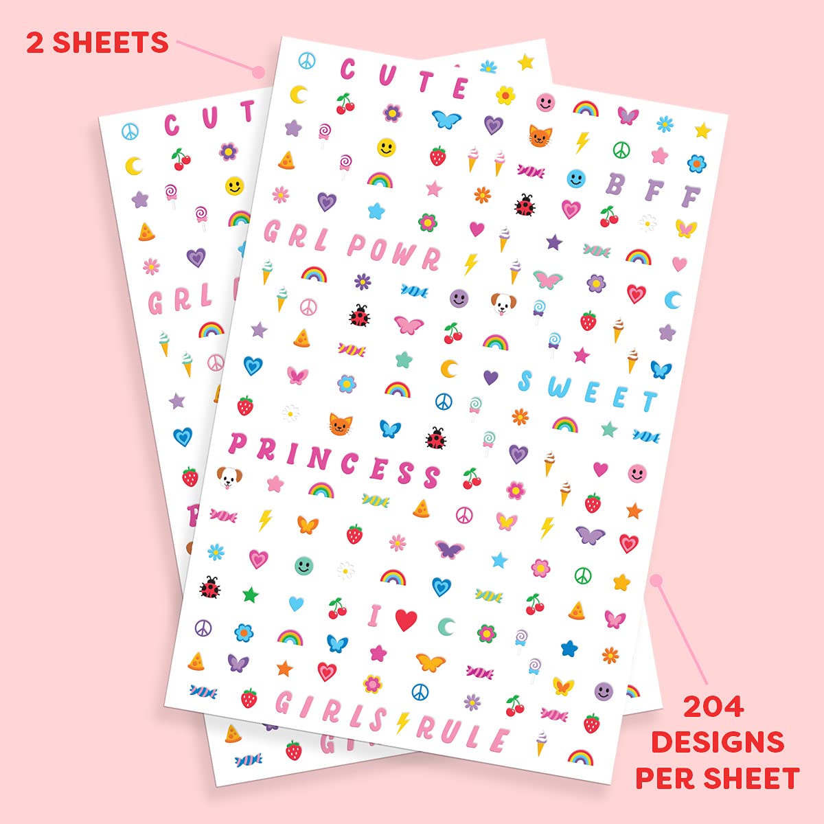 xo, Fetti four sheets spread with 816 designs for a fun DIY manicure