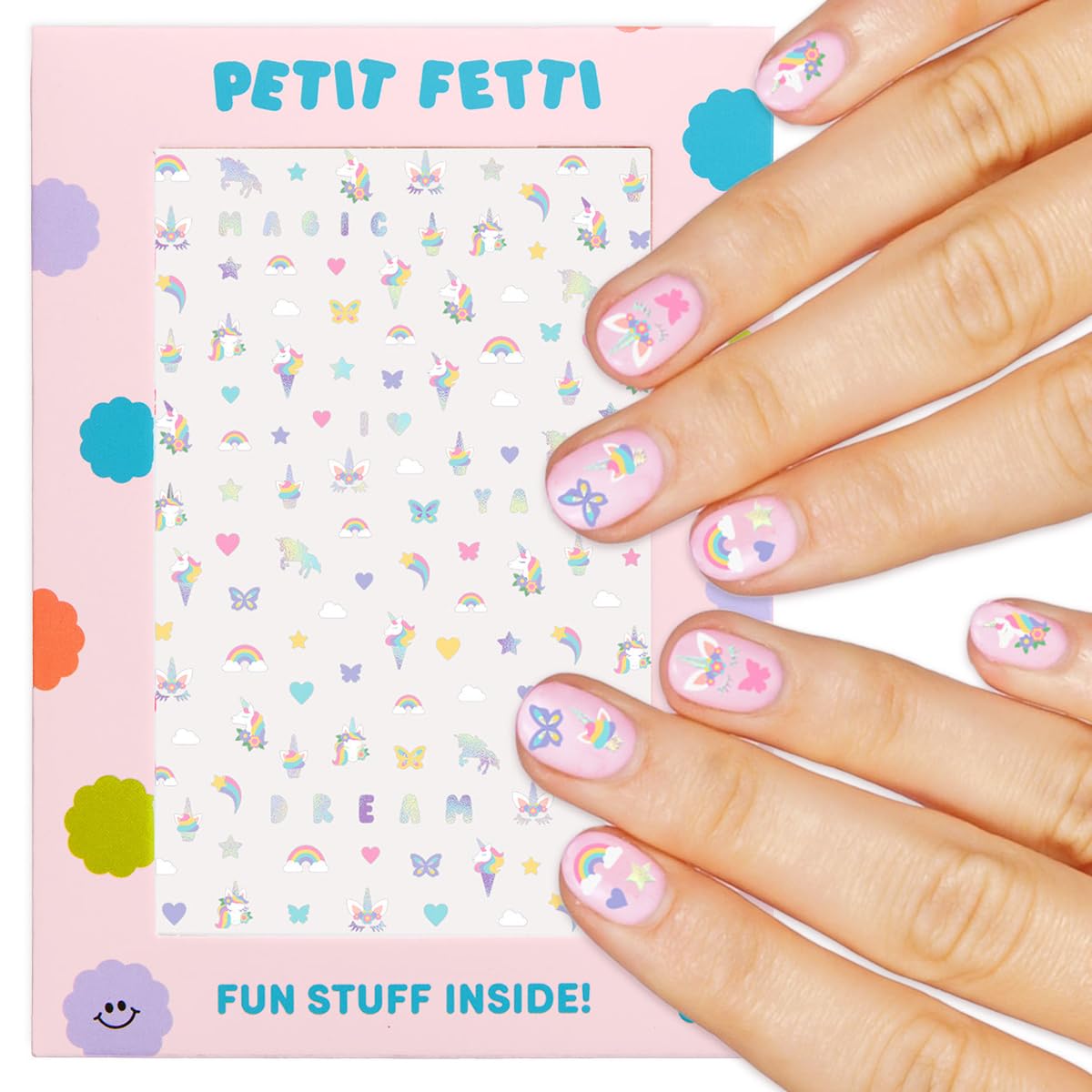 xo Fetti Kids unicorn nail stickers for magical party manis and fun