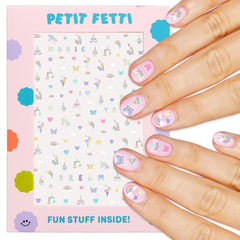 xo Fetti Kids unicorn nail stickers for magical party manis and fun
