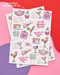 xo Fetti metallic tattoos foil sheets for party decoration