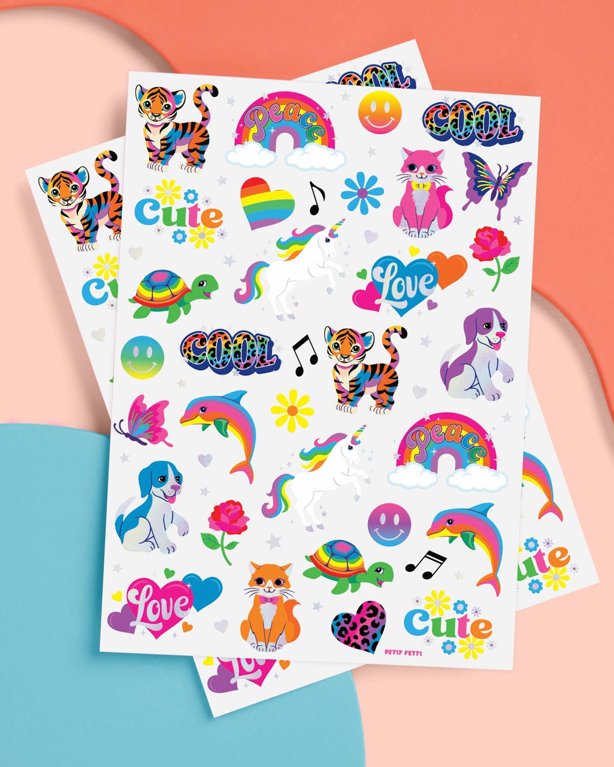 xo Fetti neon rainbow butterflies and flowers tattoos for colorful kids decor