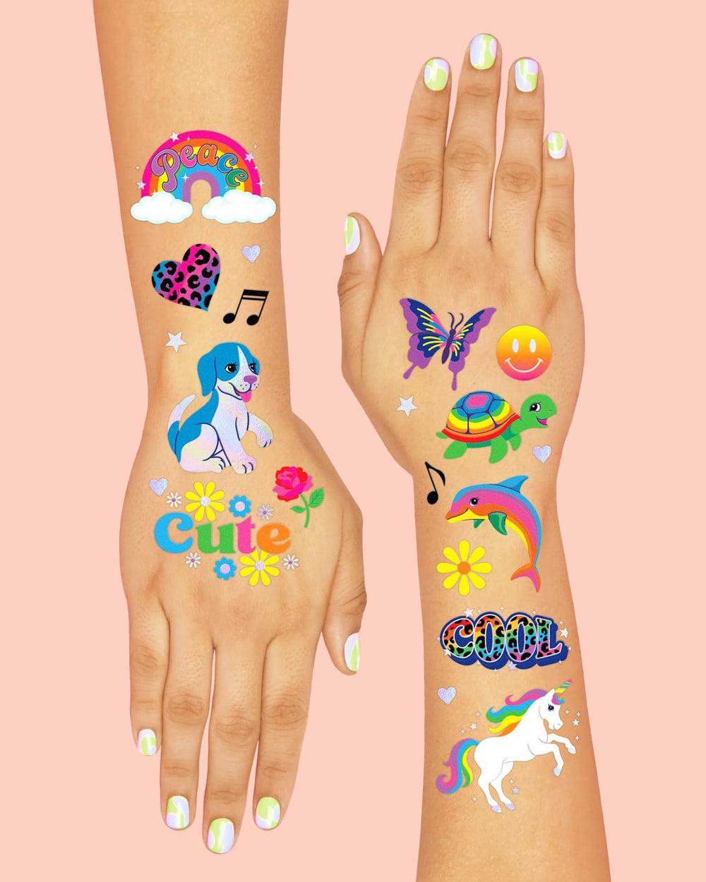 xo Fetti iridescent foil tattoos showcase bold designs for festivities