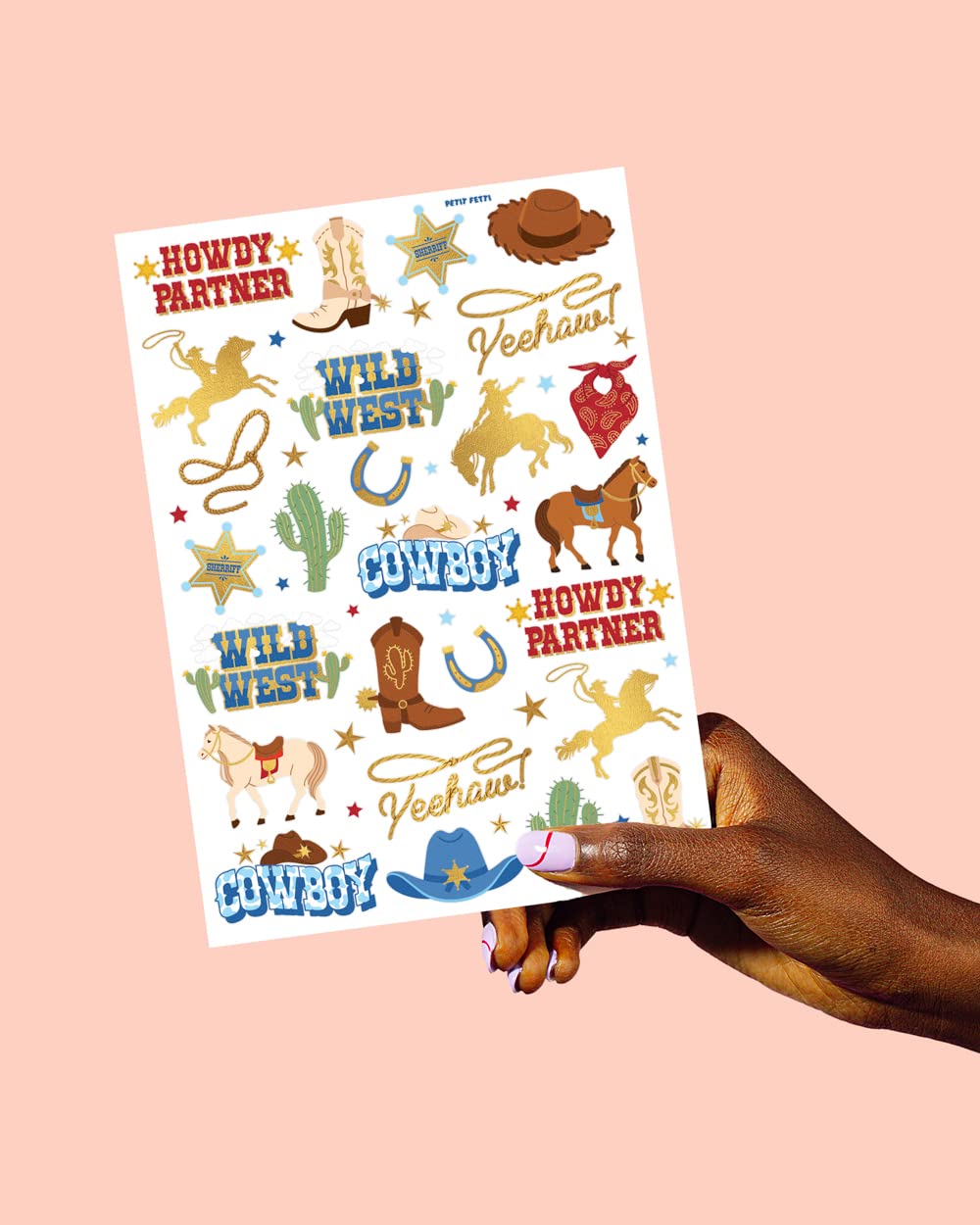 xo Fetti party-favor tattoo sheet creates memorable take-home keepsakes.