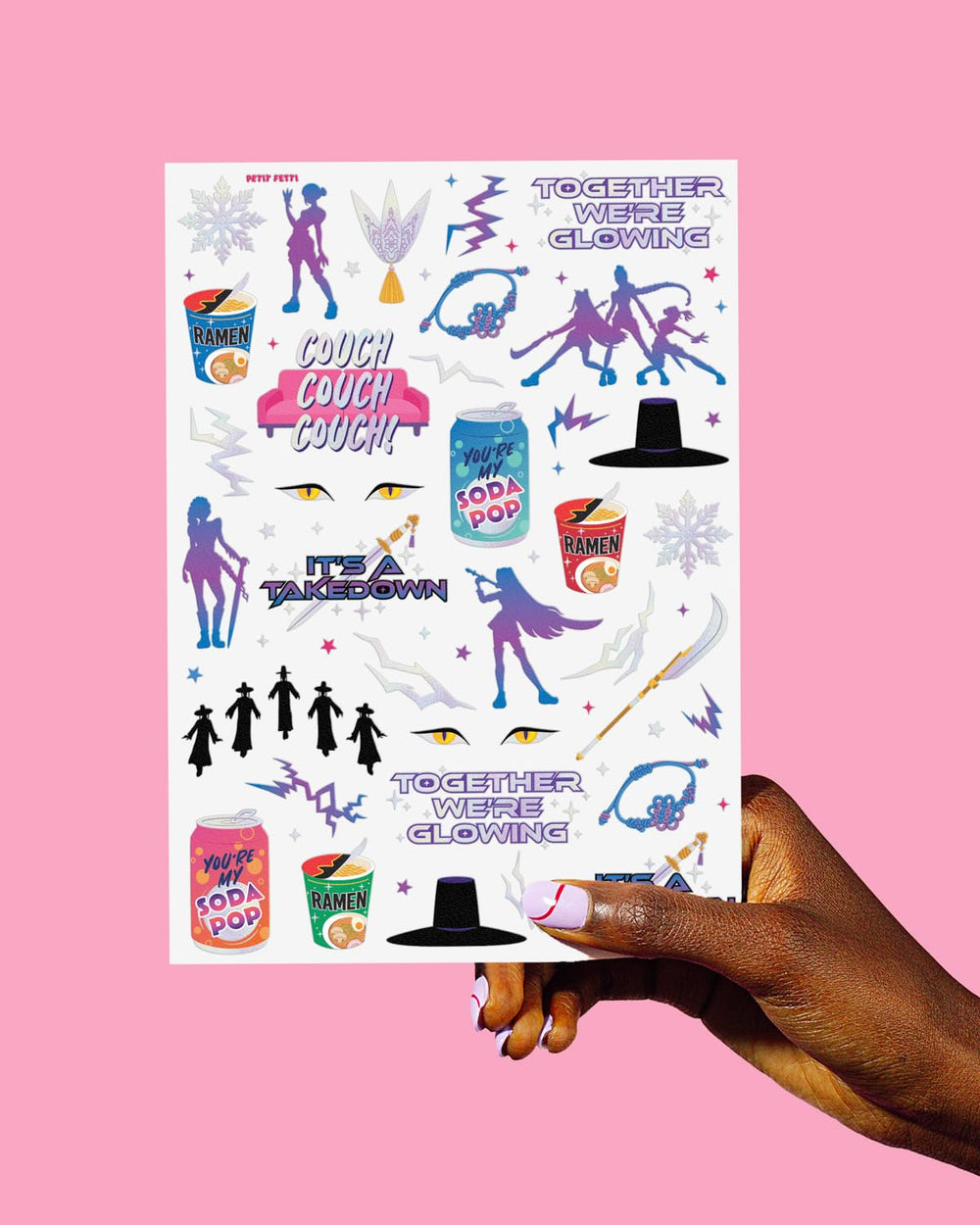 xo Fetti Pop Star Tattoos come on two 8x6 inch sheets for sharing