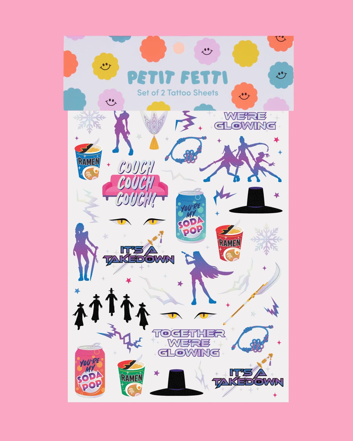 xo Fetti Pop Star Tattoos ideal for birthdays and sleepovers with sparkle