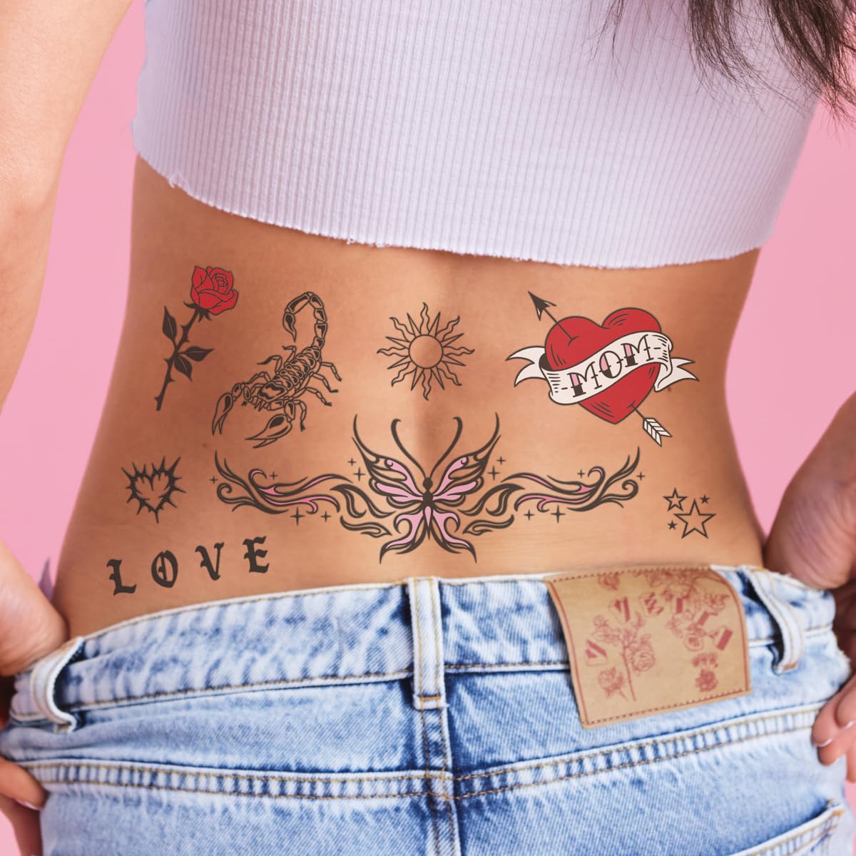 xo Fetti angels tattoo design for stylish party favors and skin-safe wear