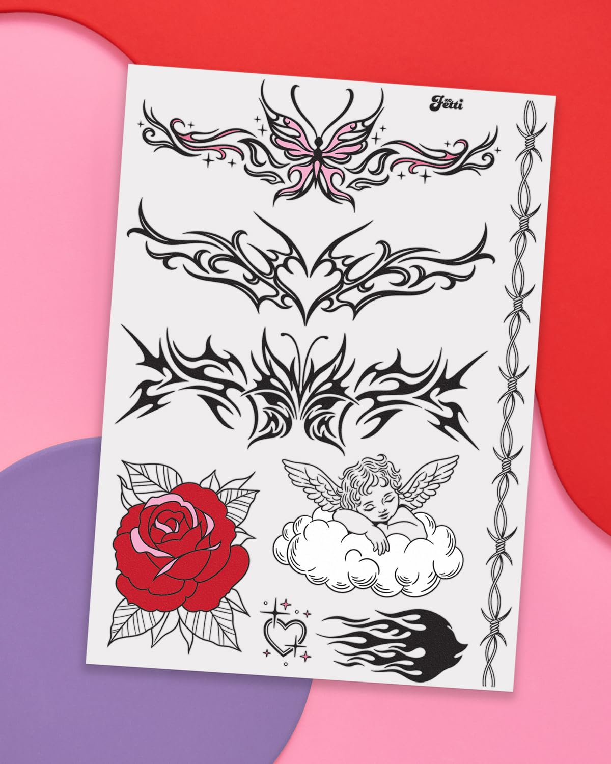 xo Fetti butterflies tattoo design for whimsical outfits and decor