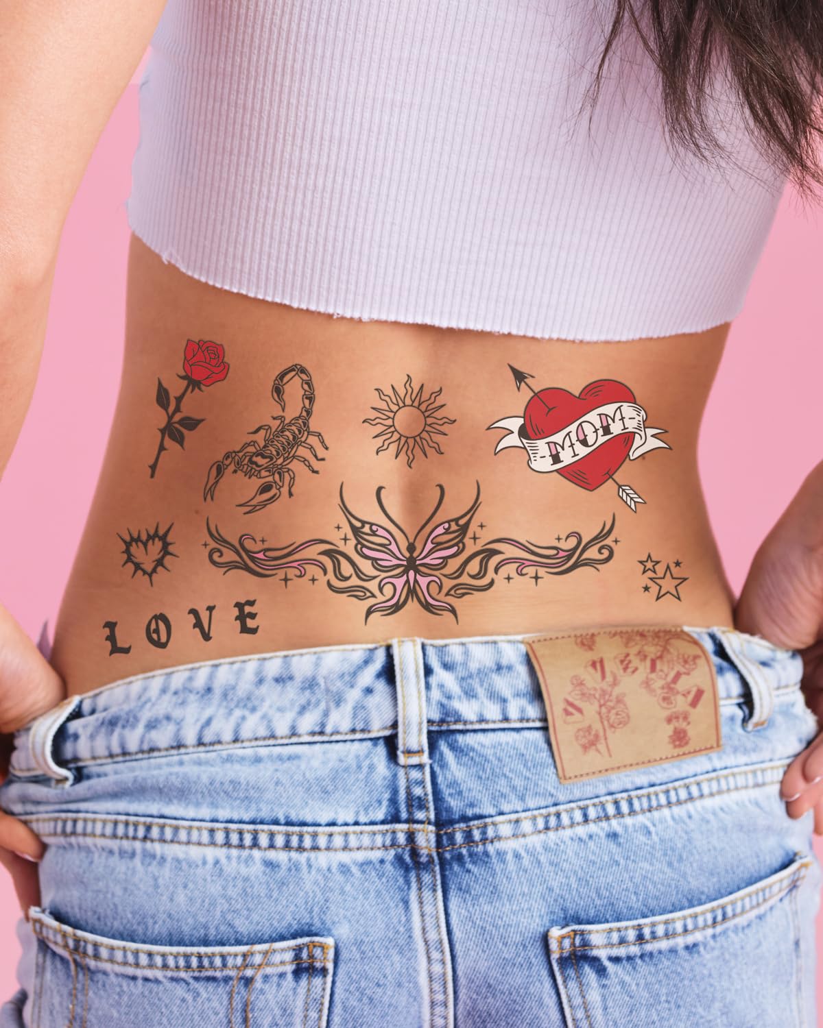 xo Fetti crosses tattoo sheet for chic occasion accents and safe wear