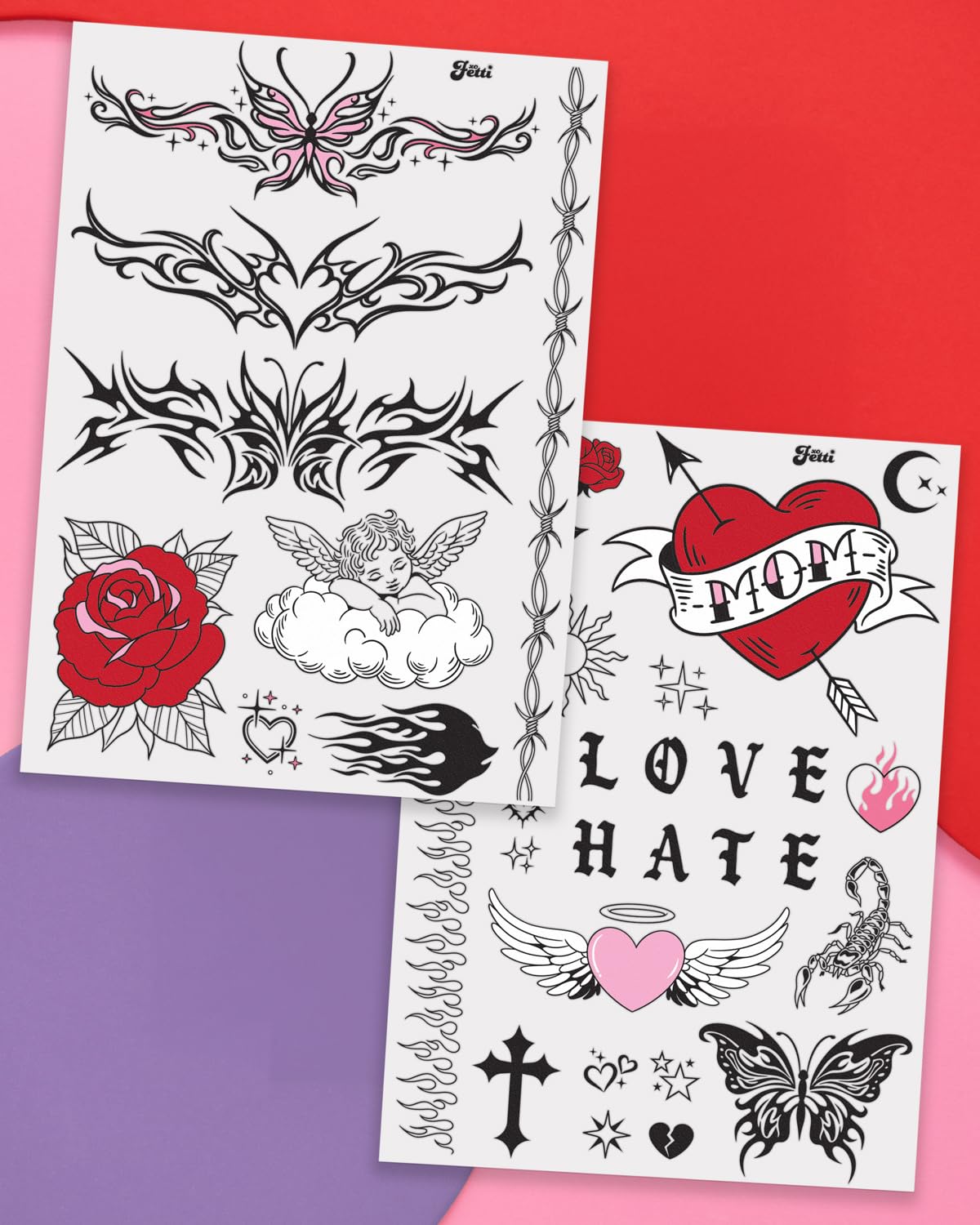 xo Fetti flames tattoo design for bold festival looks and fun outfits