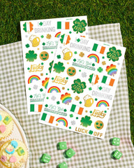 xo Fetti St Patrick's Day tattoo four-leaf clovers for party-ready flair
