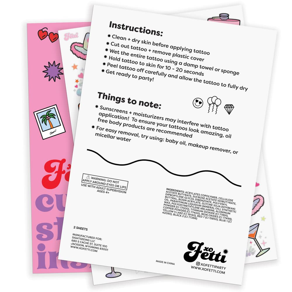 xo Fetti metallic temporary tattoos ready to wear