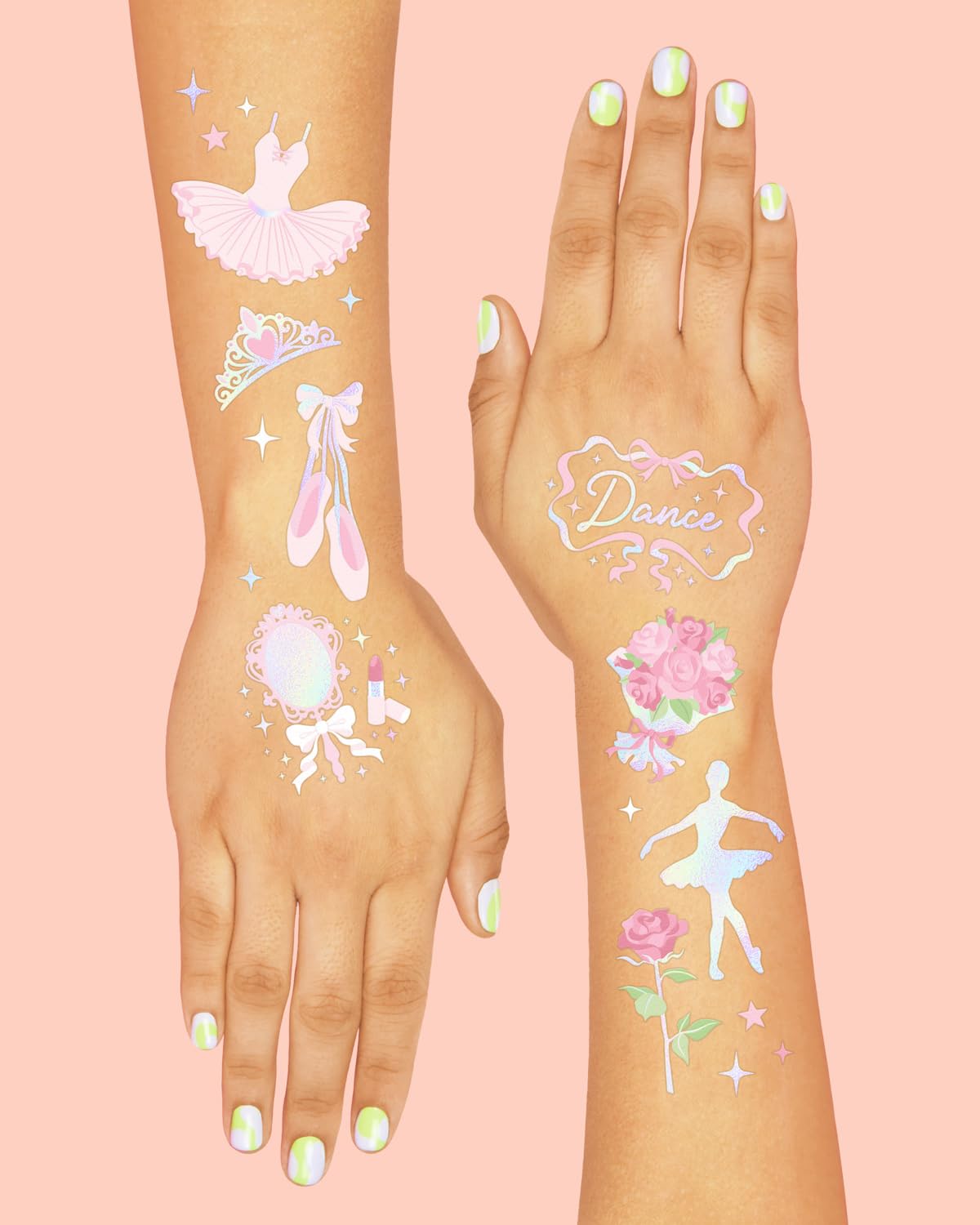 Tatuajes xo Fetti con rosas y destellos, añade brillo a la celebración