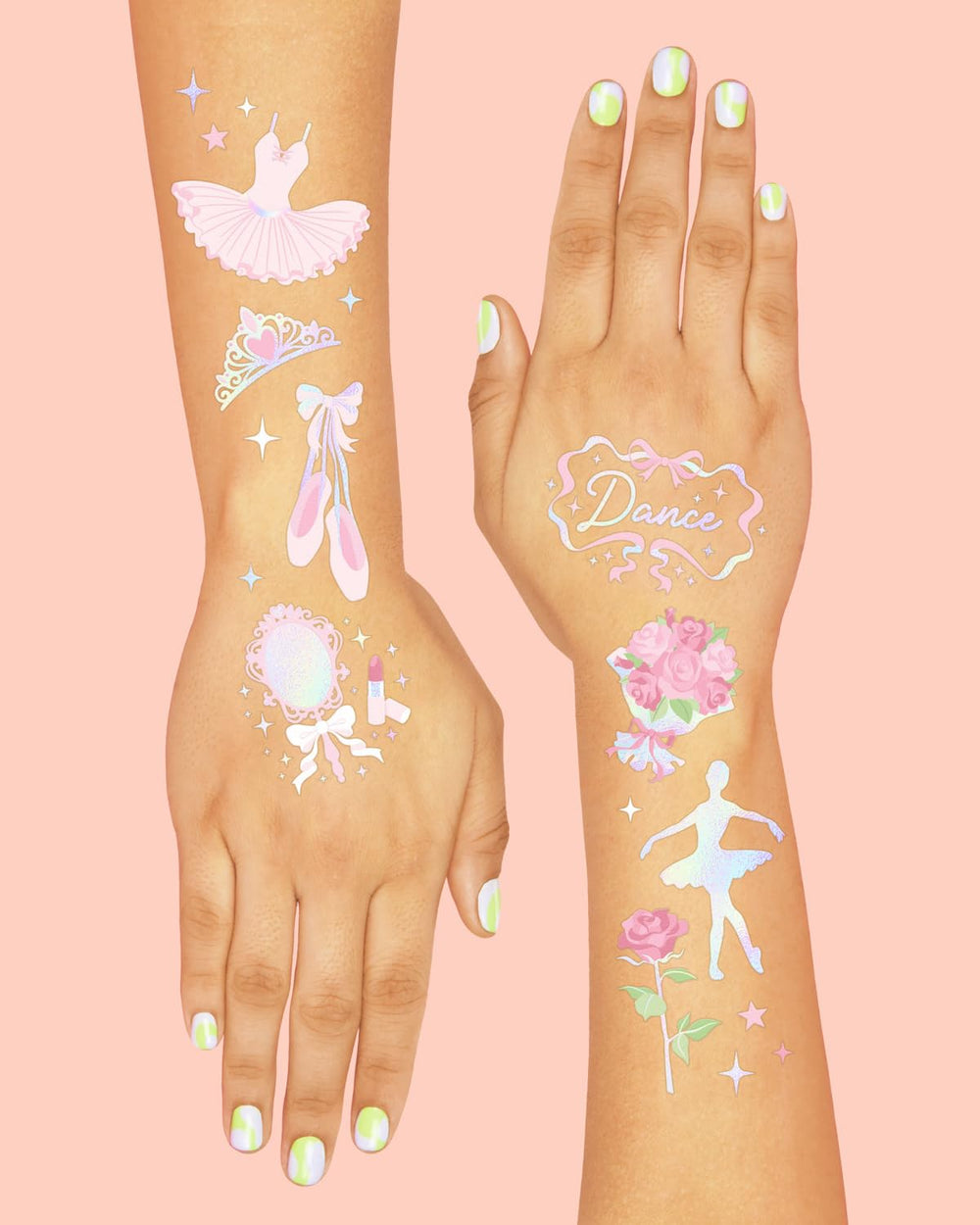 Tatuajes xo Fetti con rosas y destellos, añade brillo a la celebración