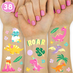 Tatuajes xo Fetti de dinosaurios: T-Rex para fiestas temáticas.